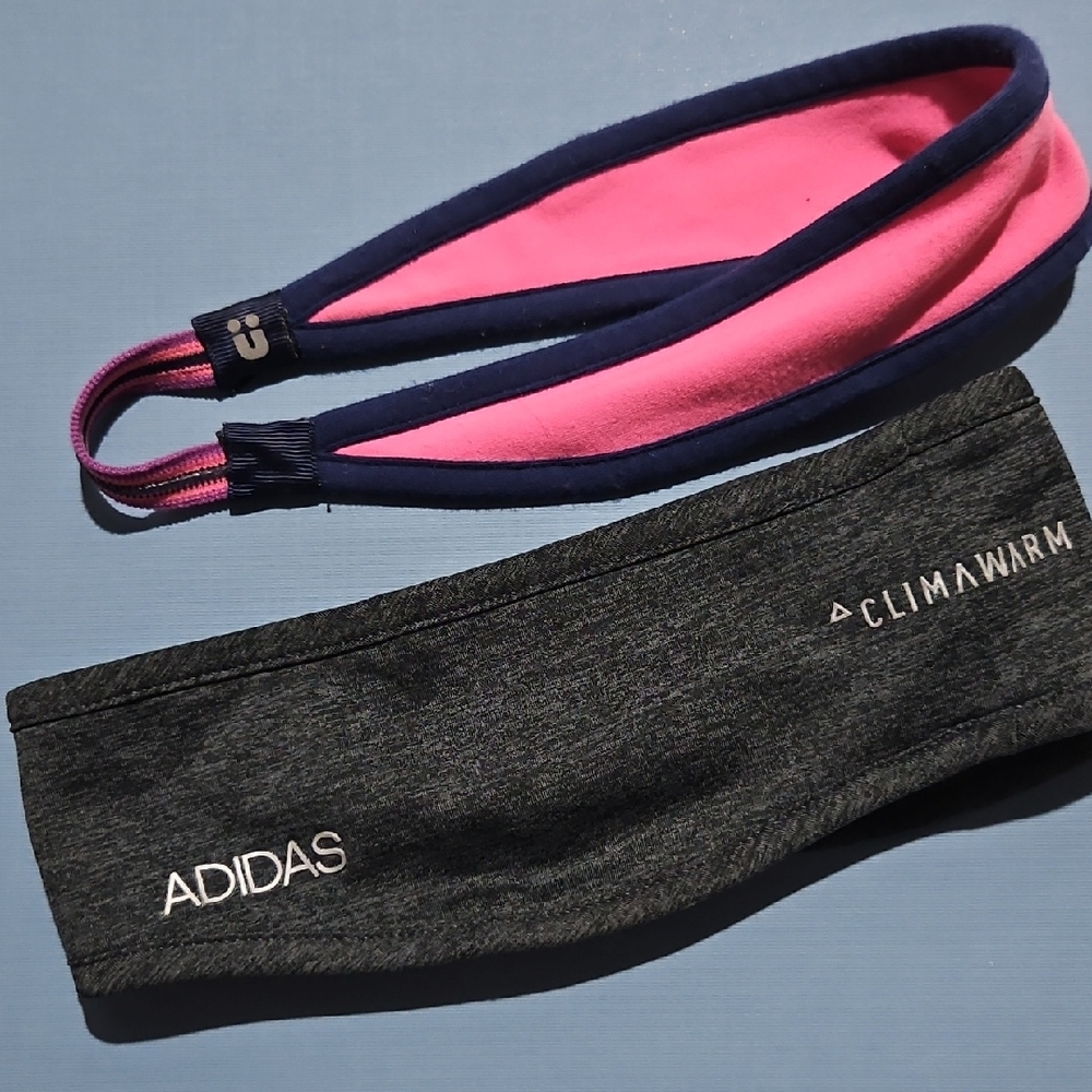 Gray Adidas Climawarm & Pink Scünci Headbands